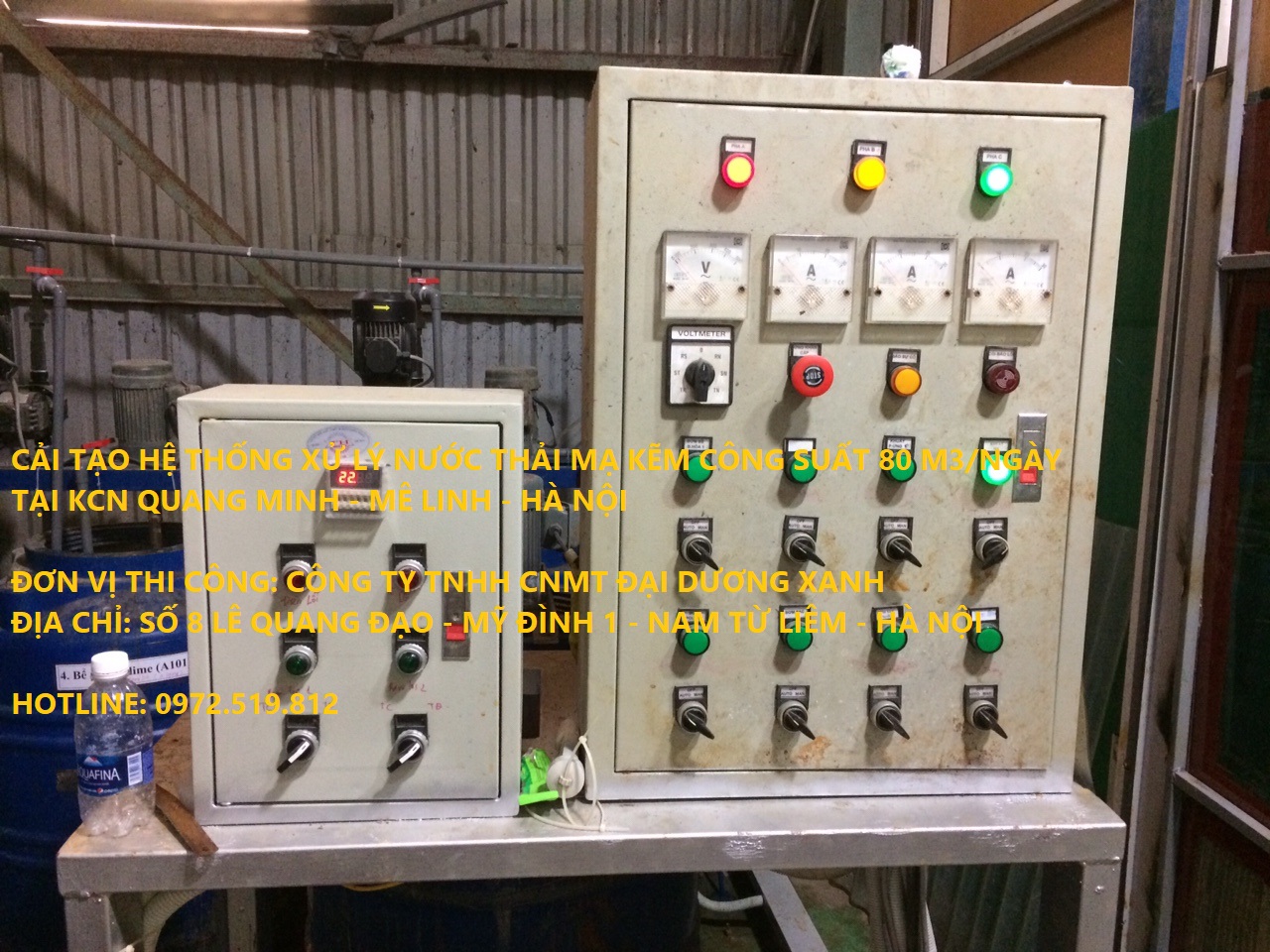 Cải tạo hệ thống xử lý nước thải mạ kẽm - tủ điện điều khiển