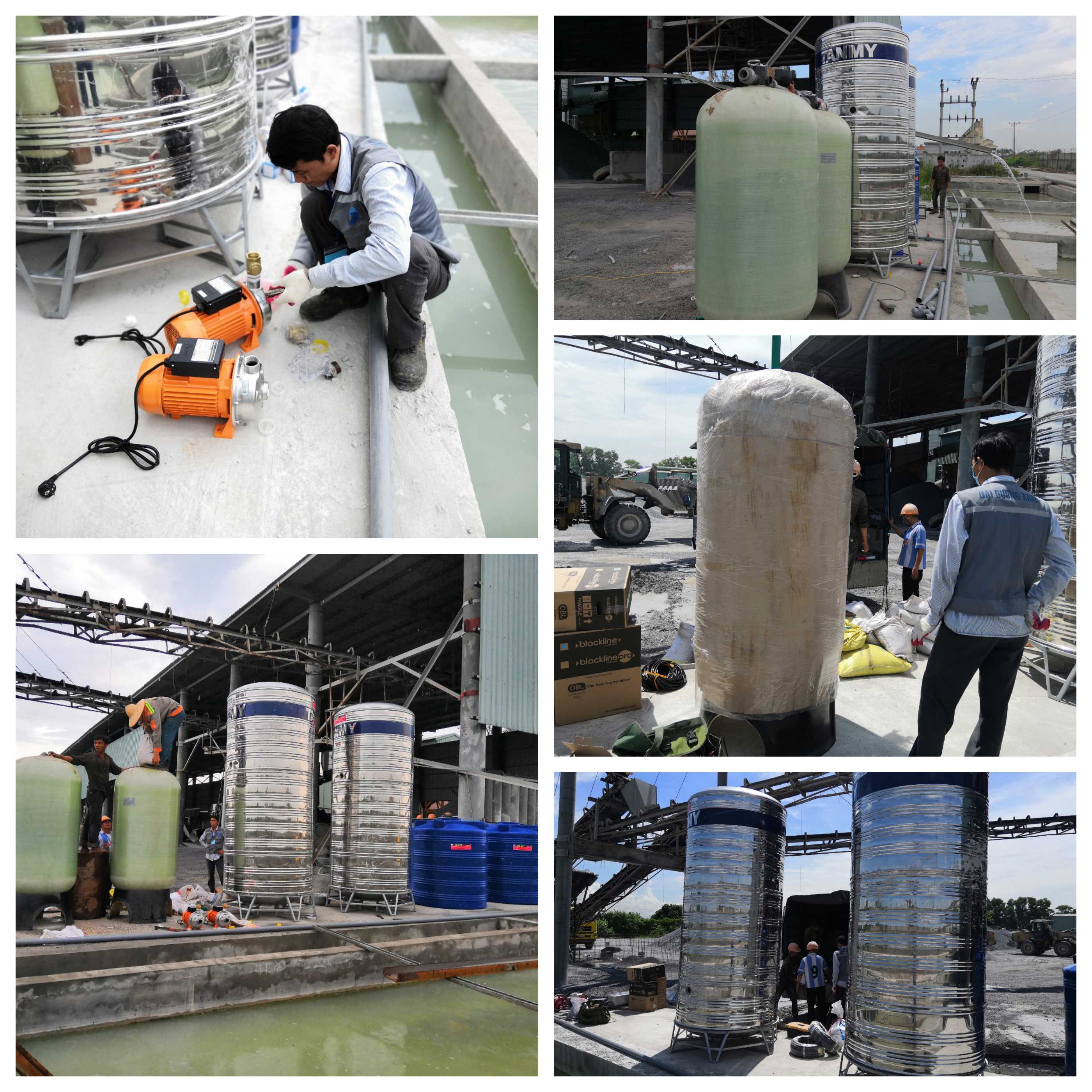 hình ảnh thi công lắp đặt hệ thống xử lý nước thải sản xuất tại công trường